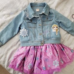Frozen Elsa Jean jacket and skirt set